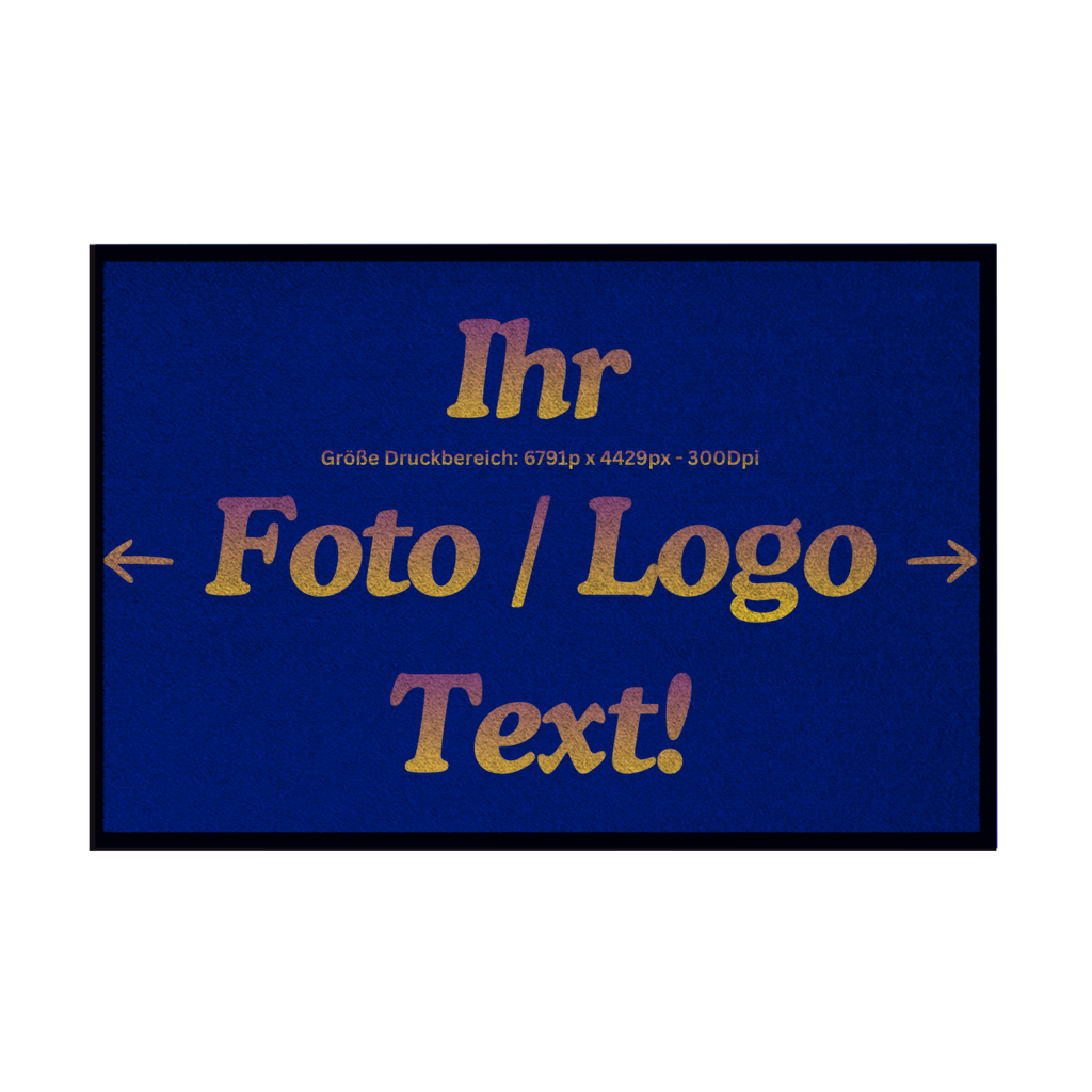 Fußmatte mit Gummirand mit ihrem Foto / Text