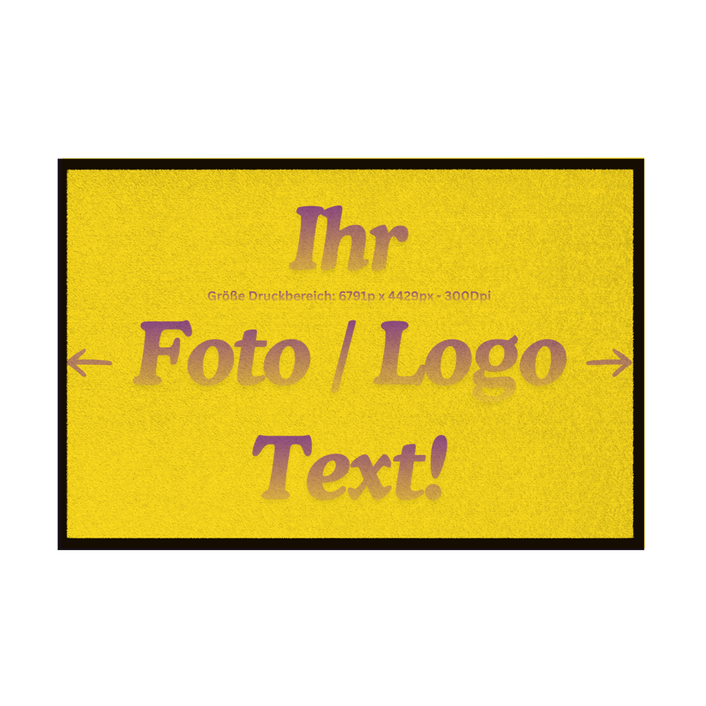 Fußmatte mit Gummirand mit ihrem Foto / Text
