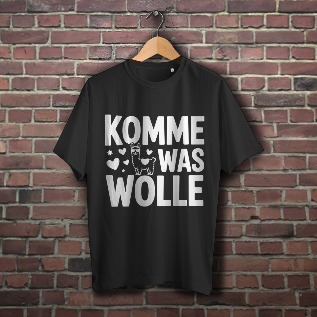 Oversize T-Shirt mit Motiv: Komme was Wolle