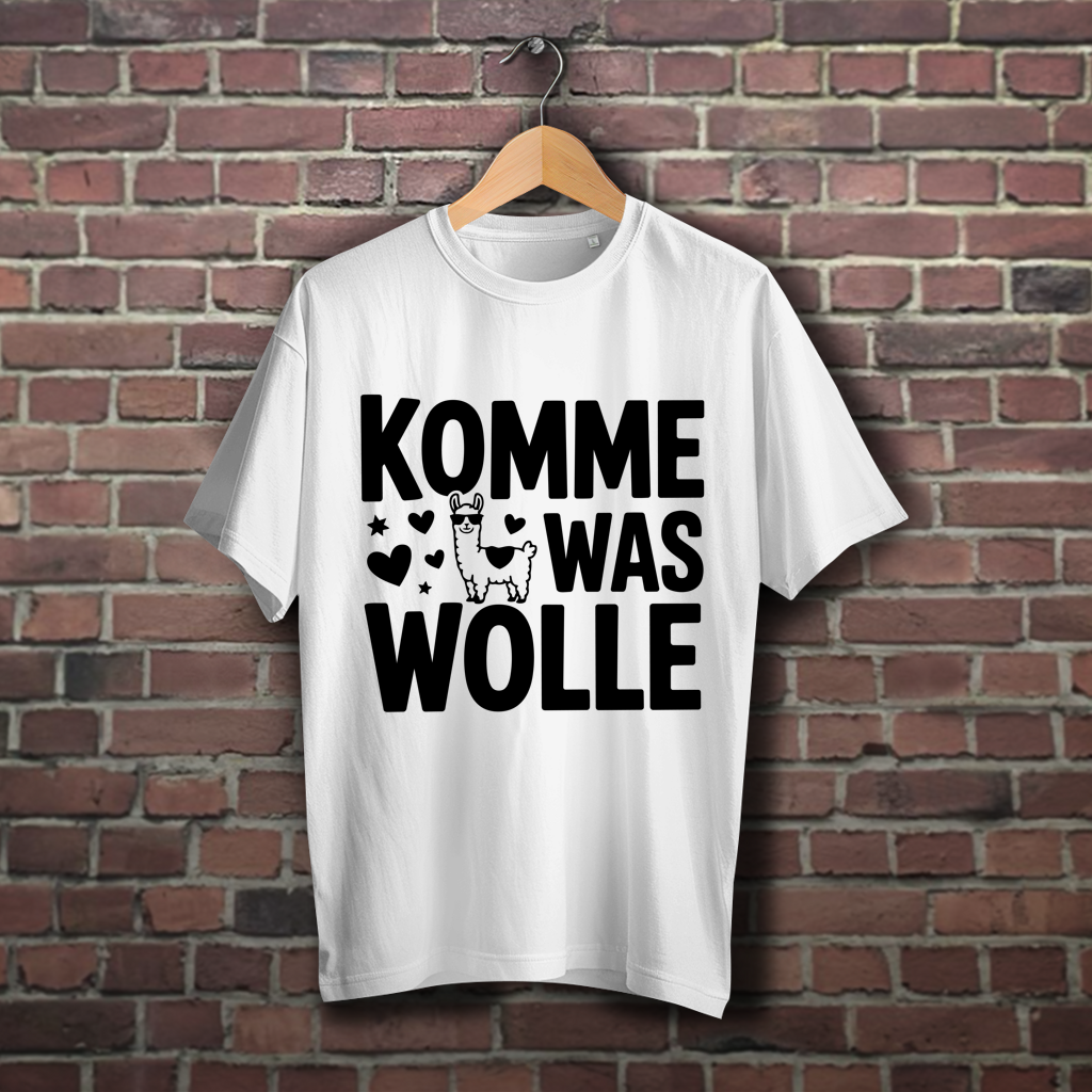 Oversize T-Shirt mit Motiv: Komme was Wolle