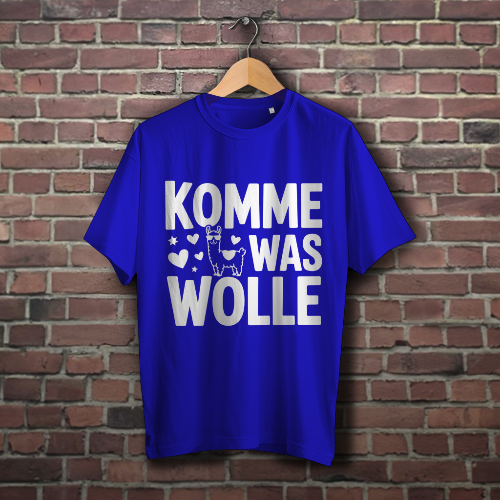 Oversize T-Shirt mit Motiv: Komme was Wolle