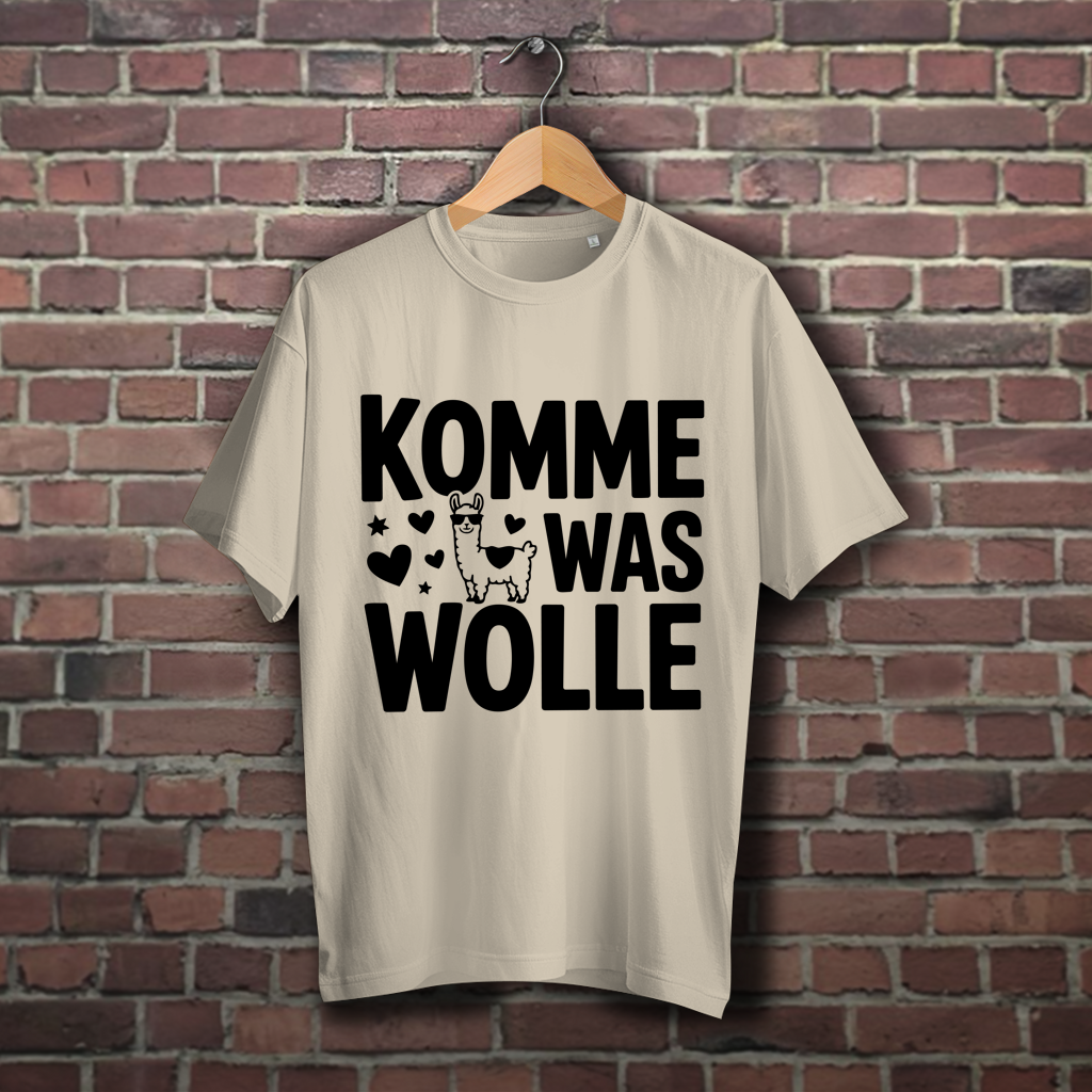 Oversize T-Shirt mit Motiv: Komme was Wolle
