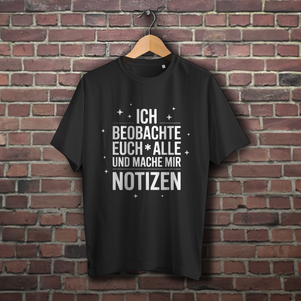 Oversize T-Shirt mit Motiv: Ich beobachte