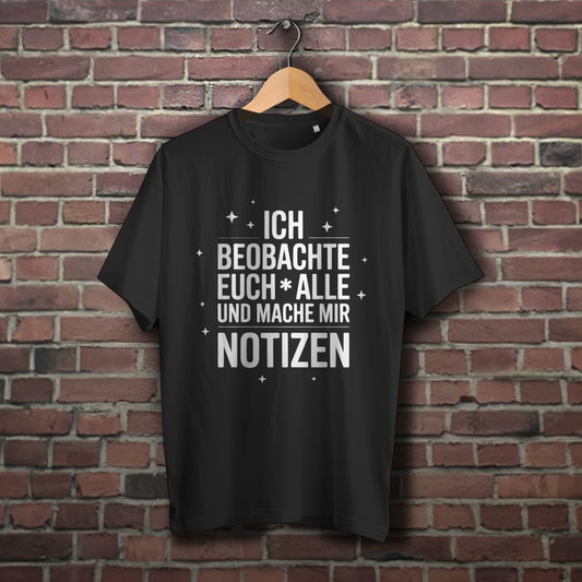 Oversize T-Shirt mit Motiv: Ich beobachte