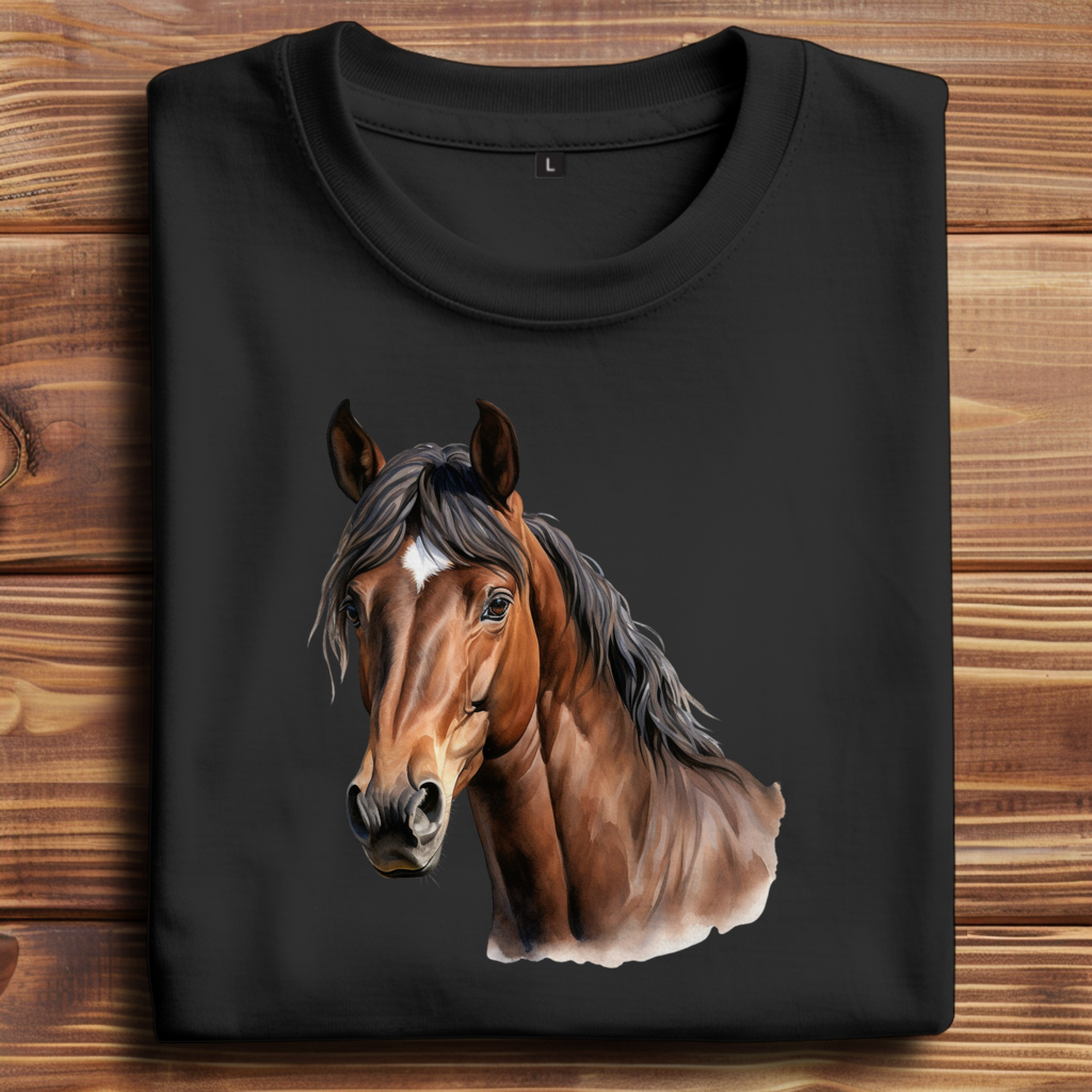 Oversize T-Shirt mit Motiv: Pferd-5