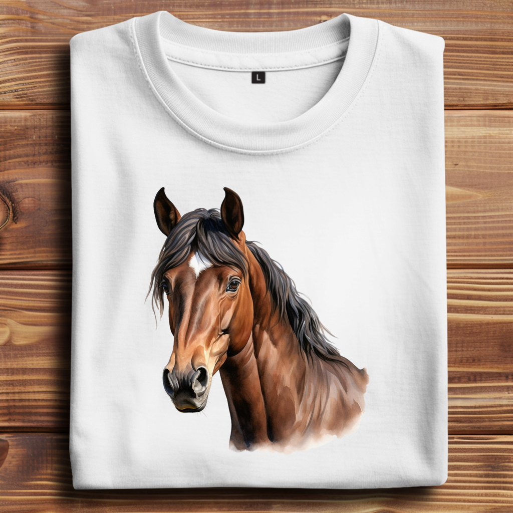 Oversize T-Shirt mit Motiv: Pferd-5