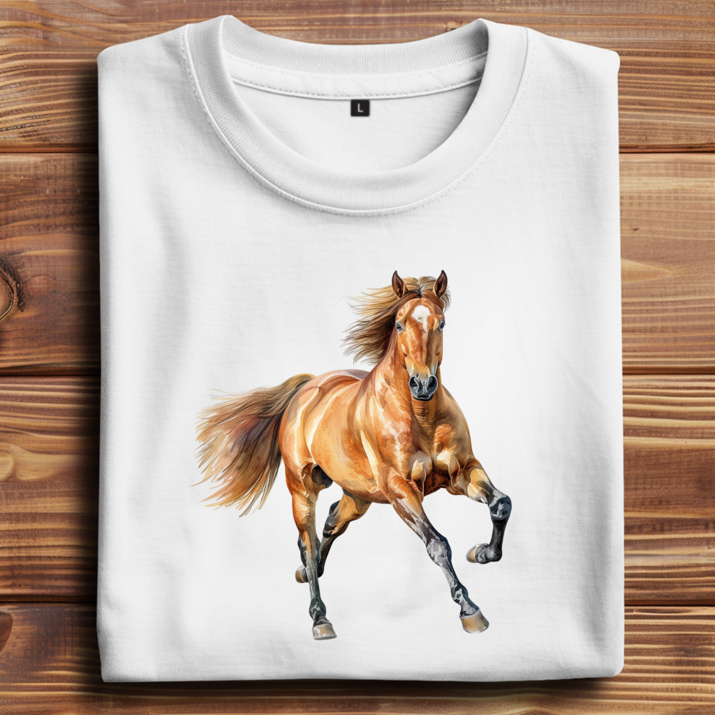 Oversize T-Shirt mit Motiv: Pferd-1