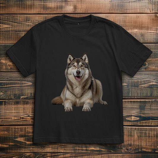 Oversize T-Shirt mit Motiv: Alaskan-Malamute