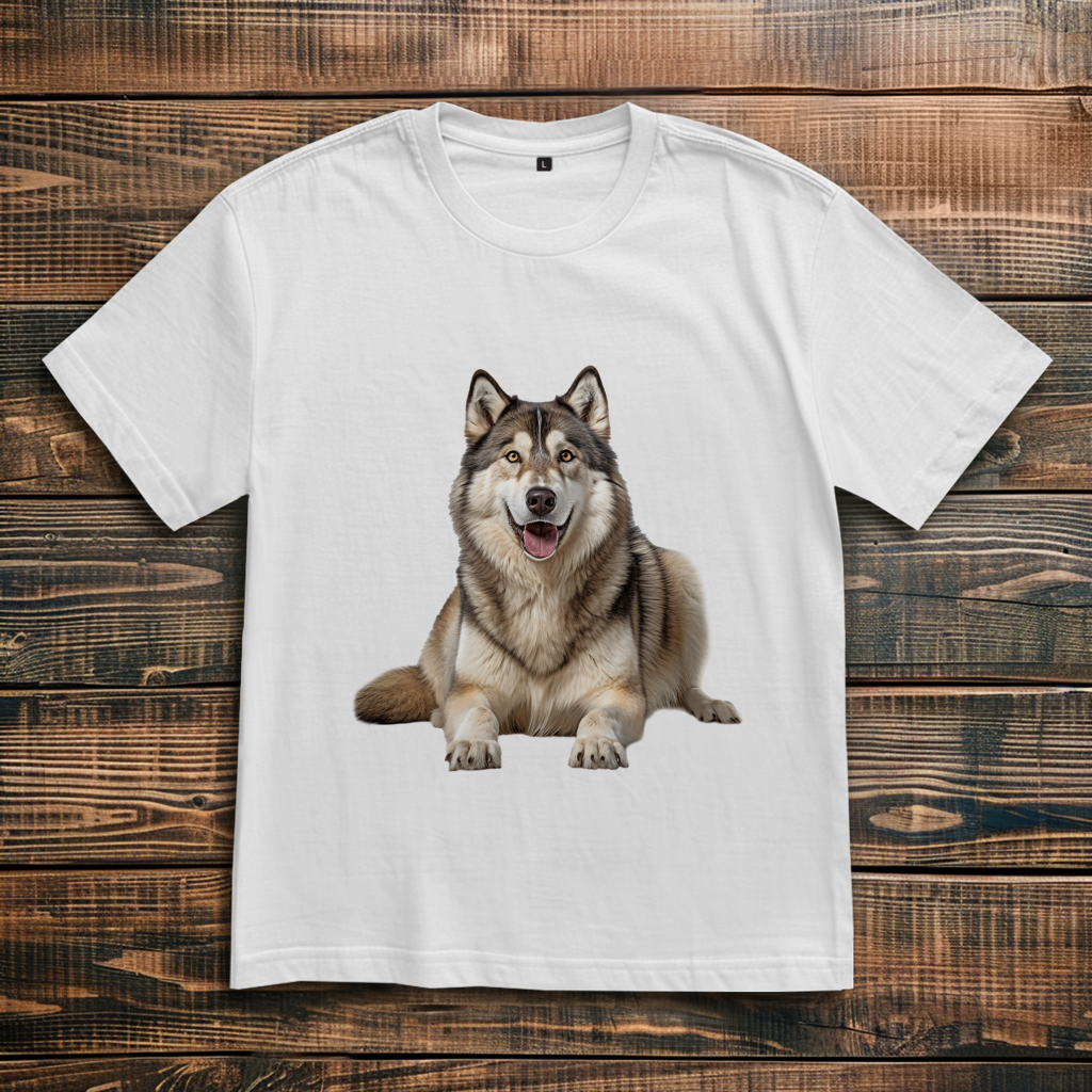 Oversize T-Shirt mit Motiv: Alaskan-Malamute