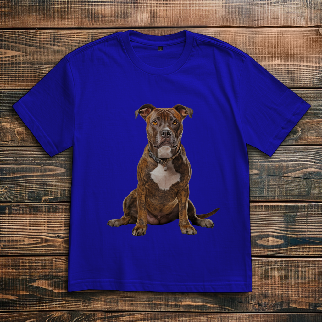 Oversize T-Shirt mit Motiv: American-Staffordshire-Terrier