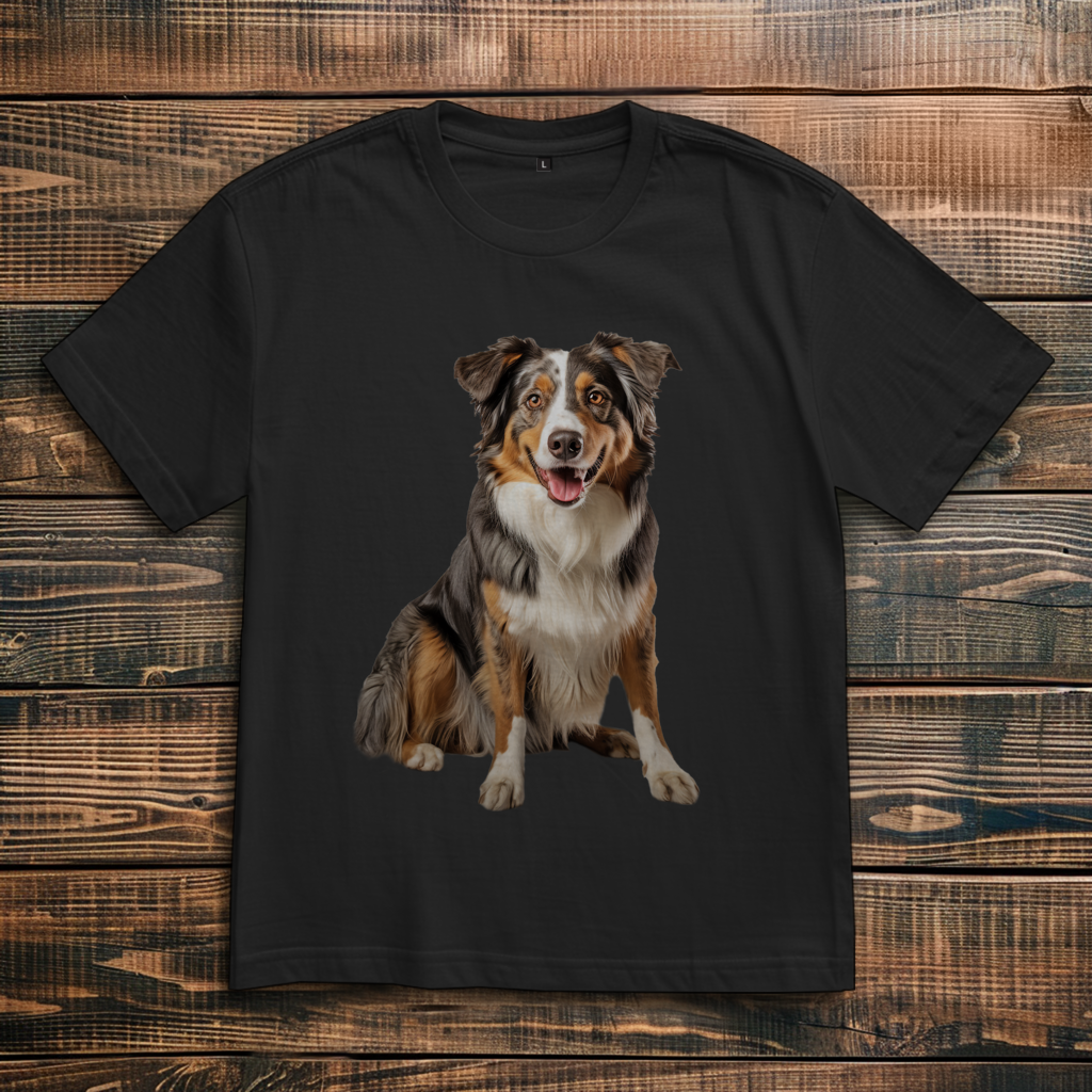 Oversize T-Shirt mit Motiv: Australian-Shepherd