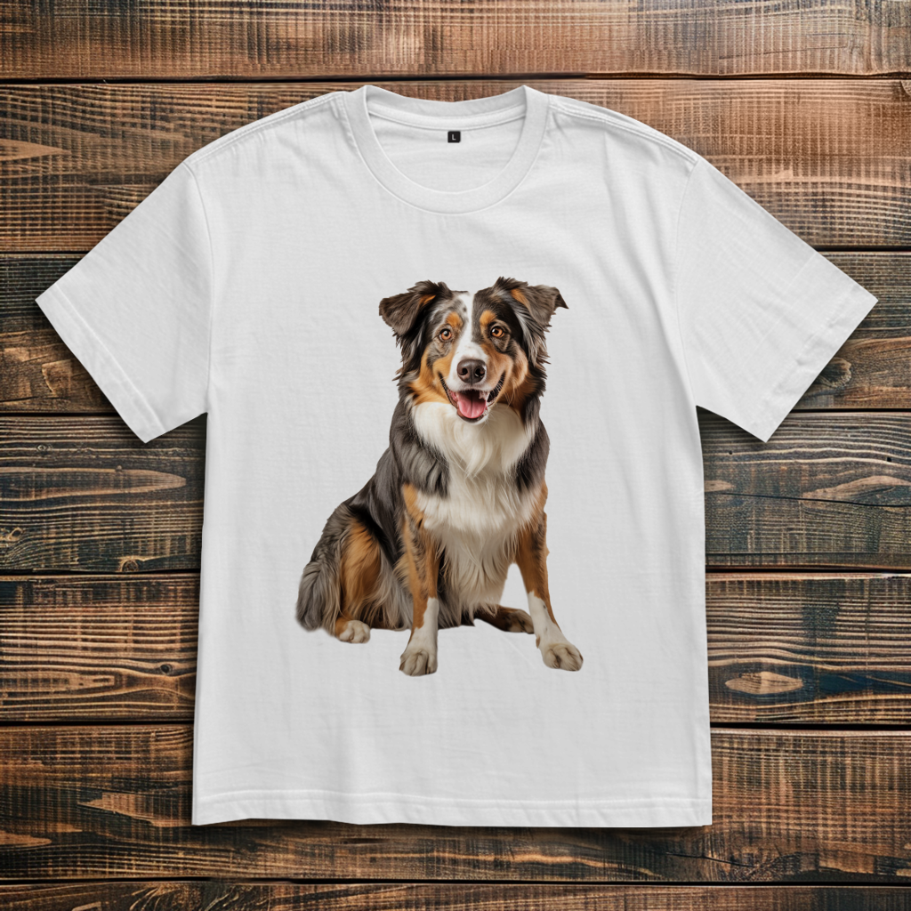 Oversize T-Shirt mit Motiv: Australian-Shepherd