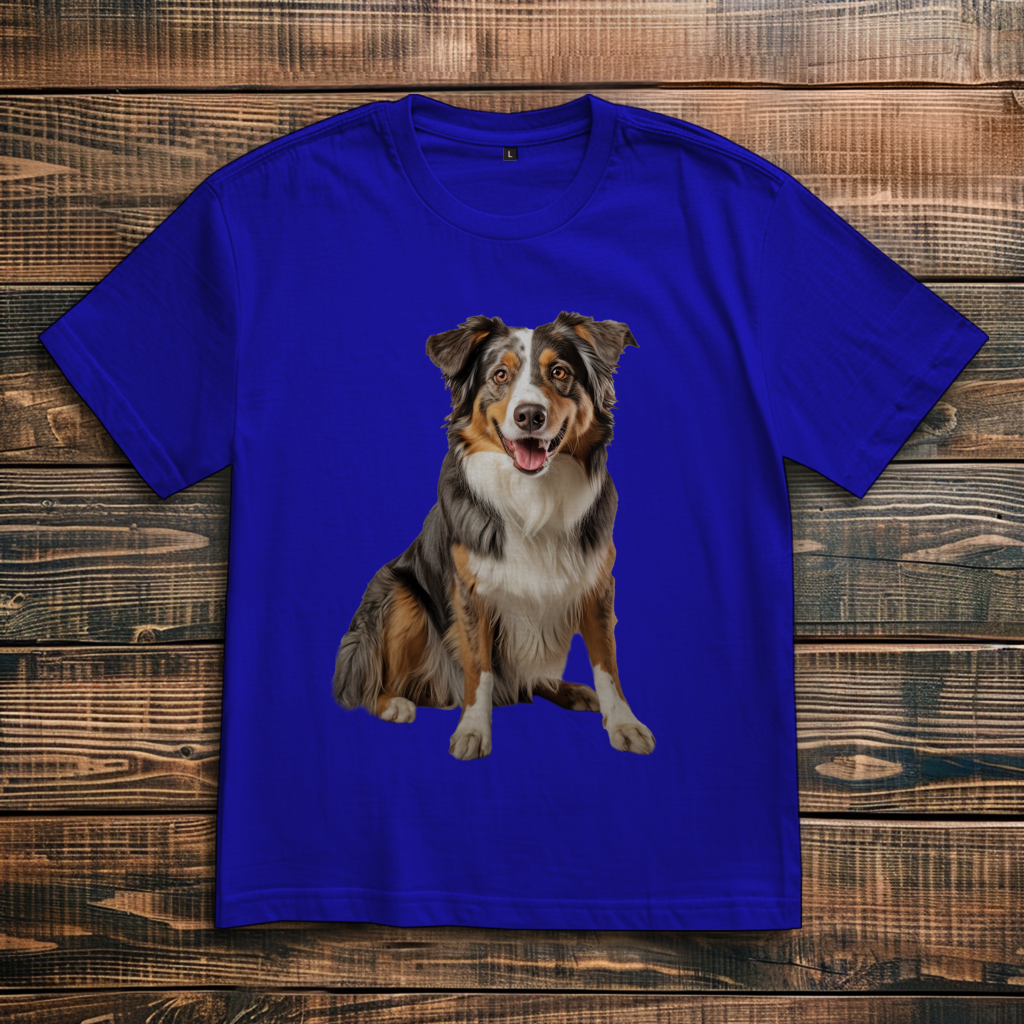 Oversize T-Shirt mit Motiv: Australian-Shepherd