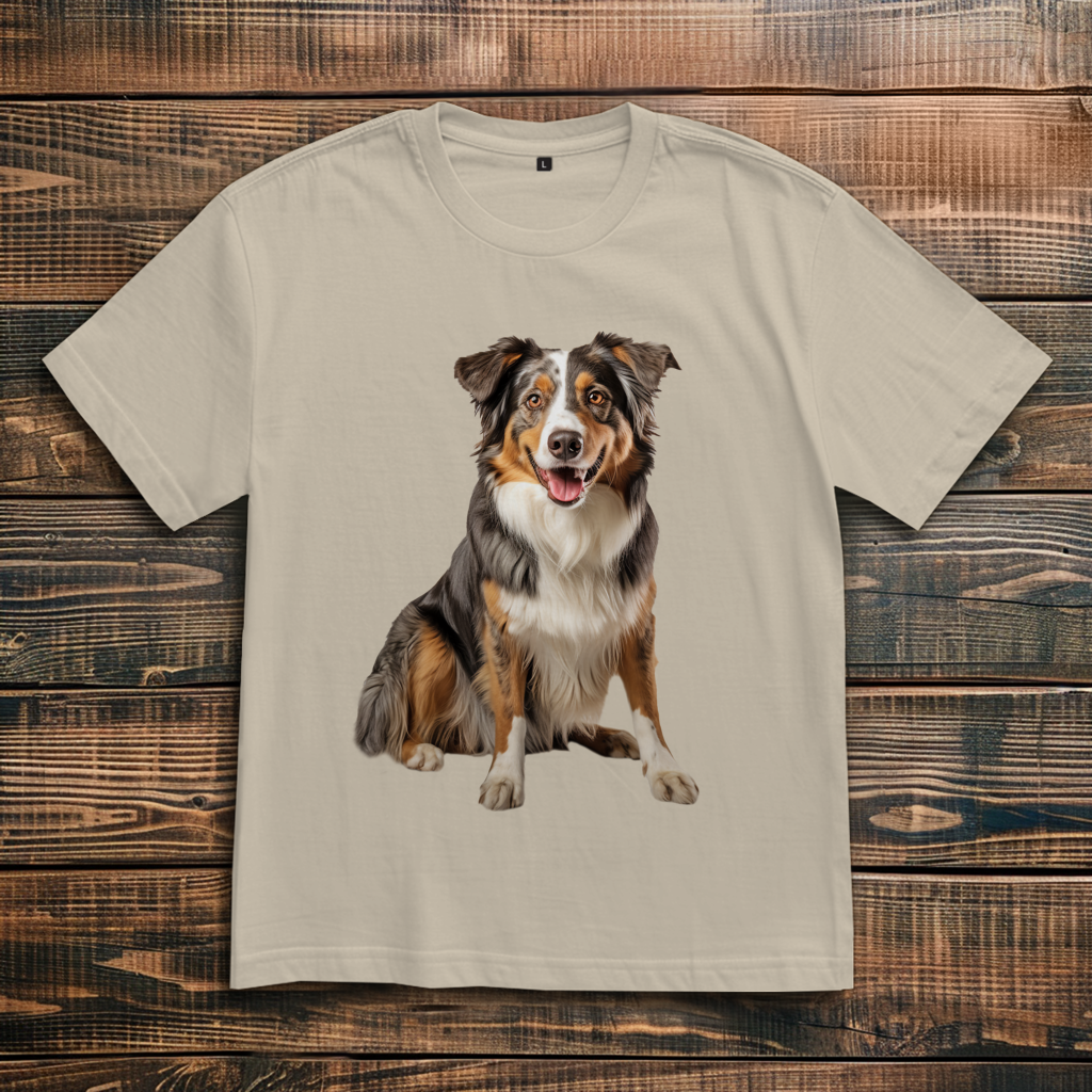 Oversize T-Shirt mit Motiv: Australian-Shepherd