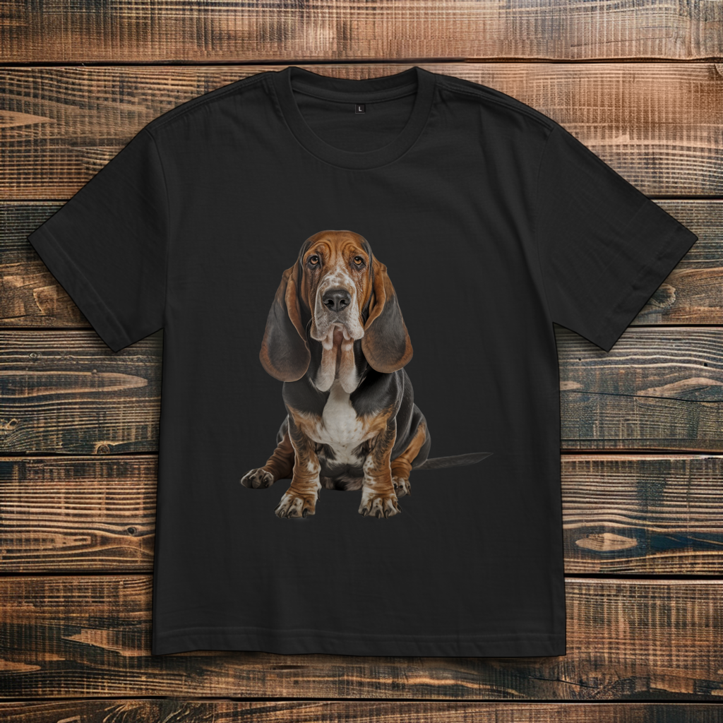 Oversize T-Shirt mit Motiv: Basset-Hound