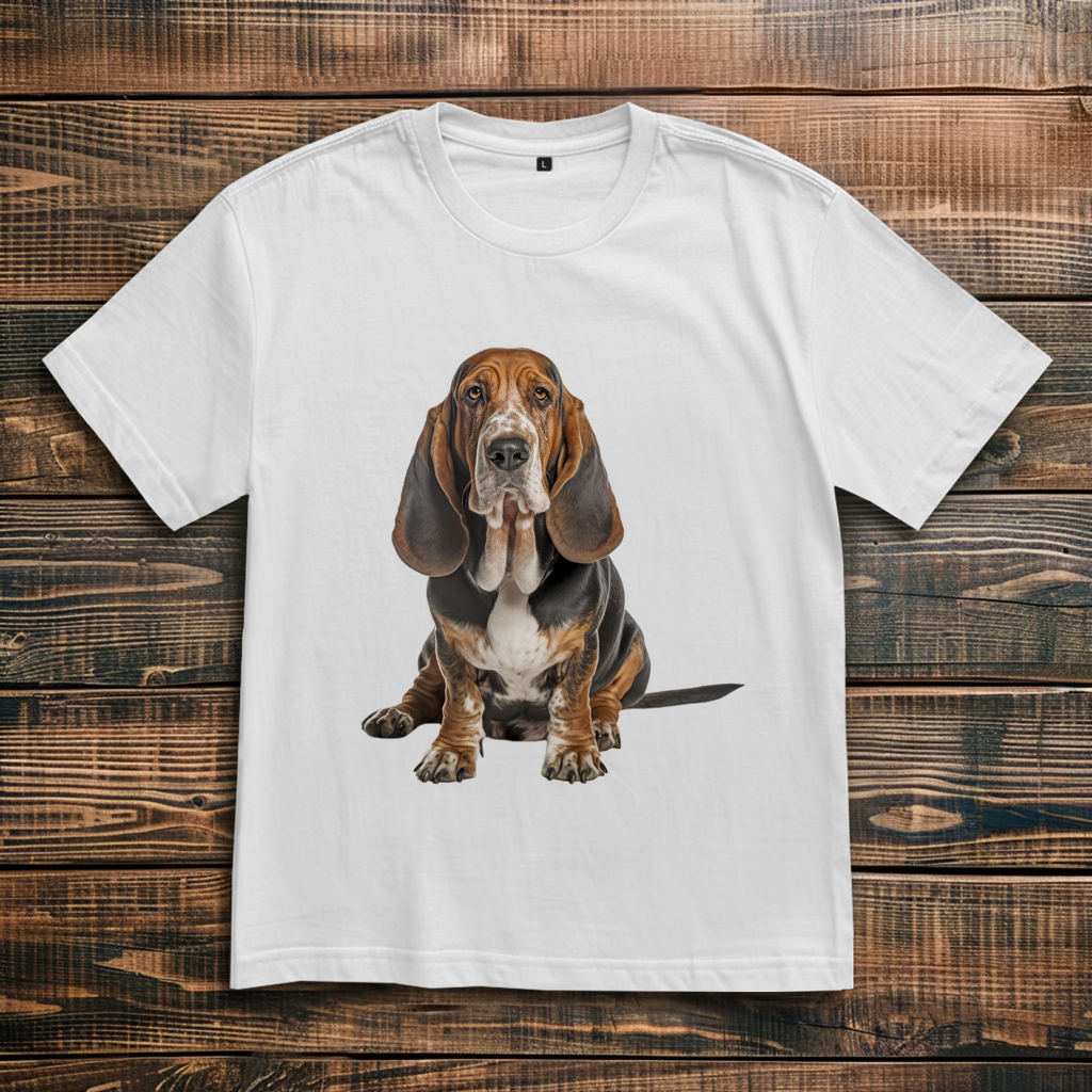 Oversize T-Shirt mit Motiv: Basset-Hound