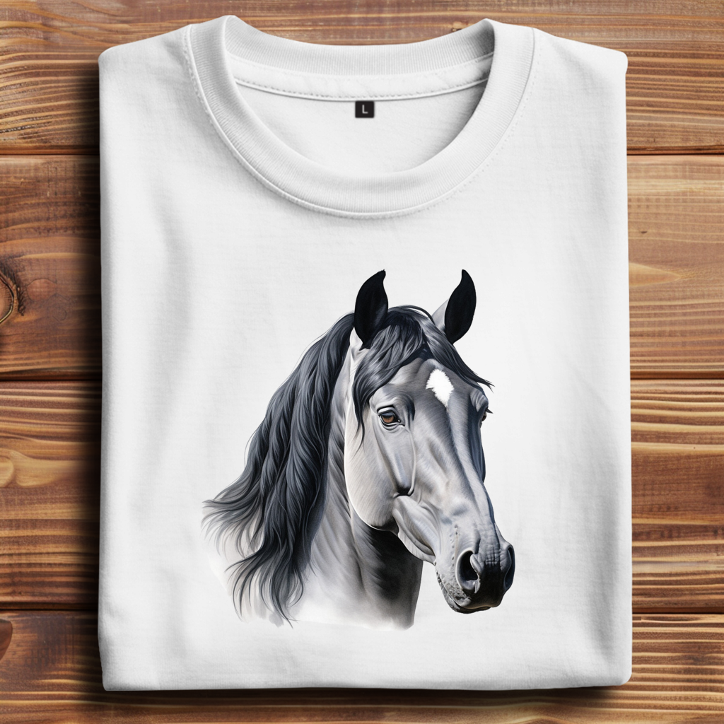 Oversize T-Shirt mit Motiv: Pferd-10