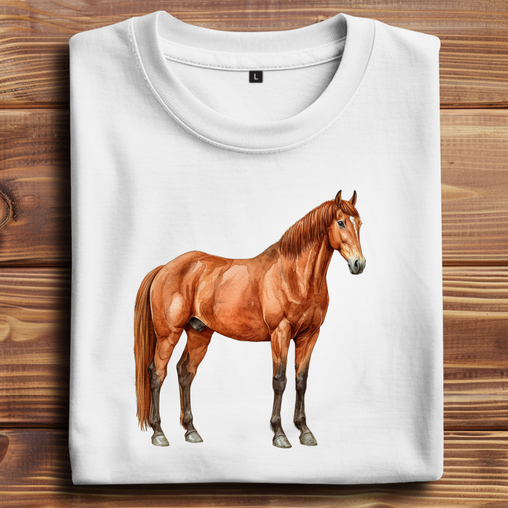 Oversize T-Shirt mit Motiv: Pferd-12