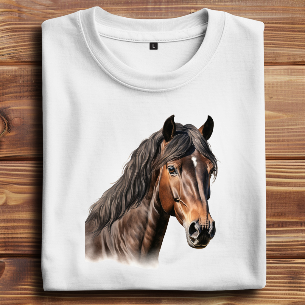 Oversize T-Shirt mit Motiv: Pferd-14
