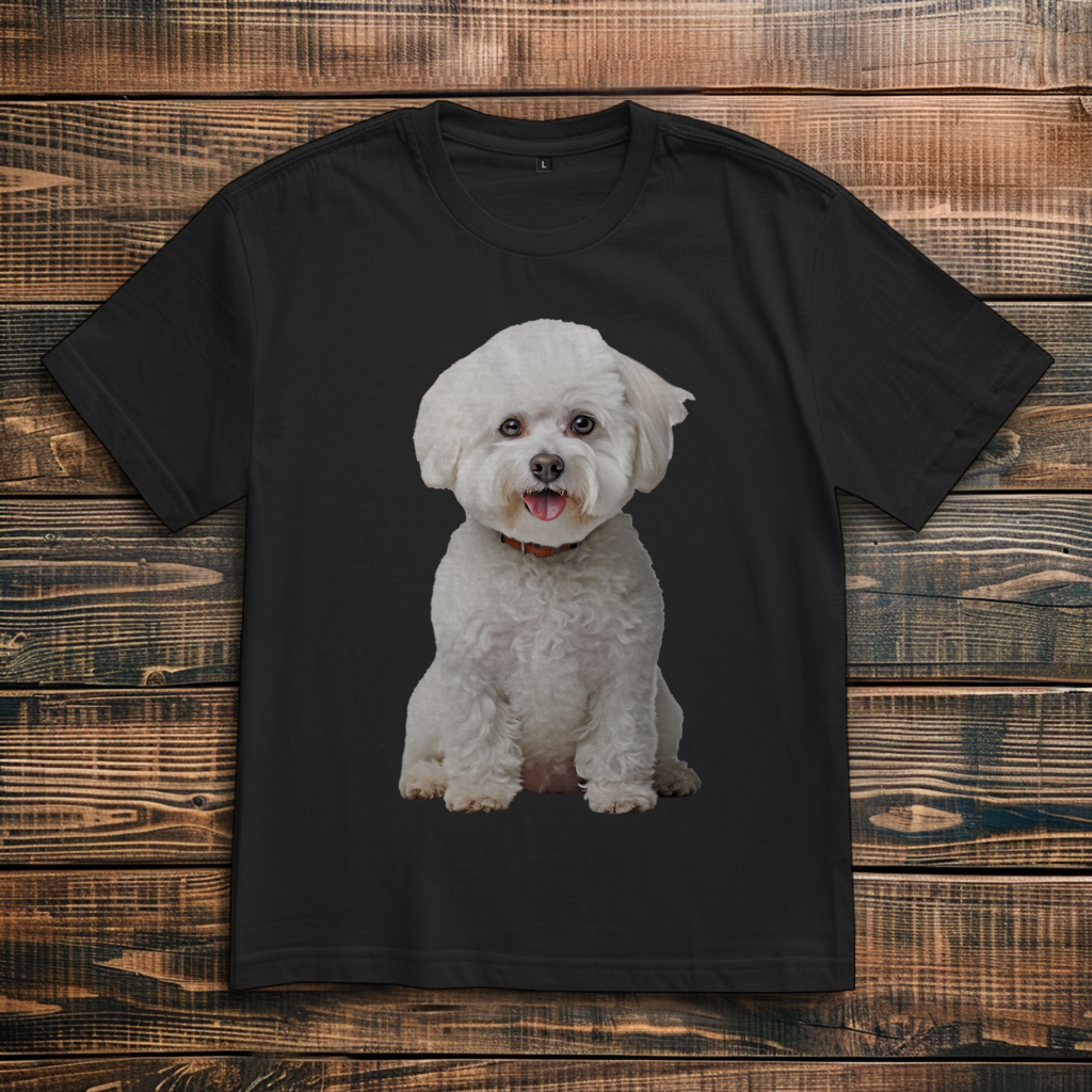 Oversize T-Shirt mit Motiv: Bichon-Frise
