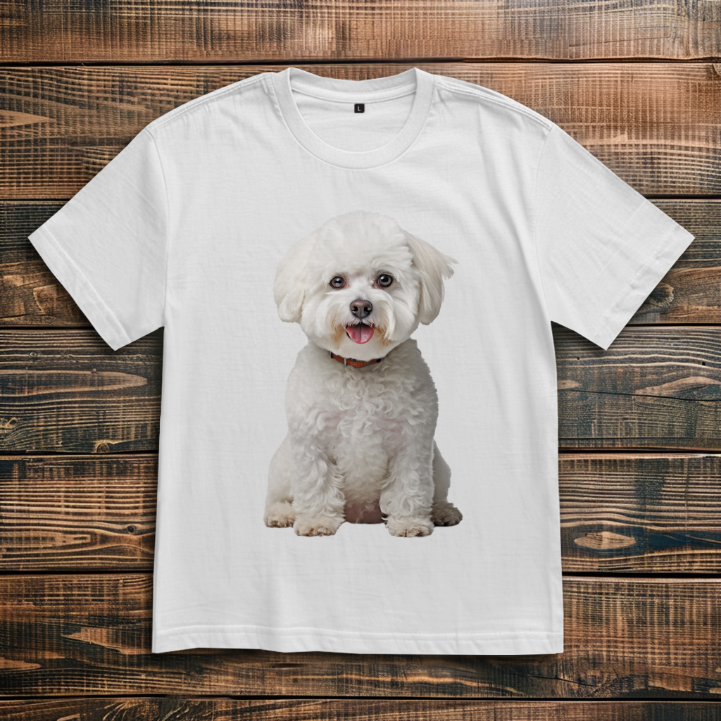 Oversize T-Shirt mit Motiv: Bichon-Frise
