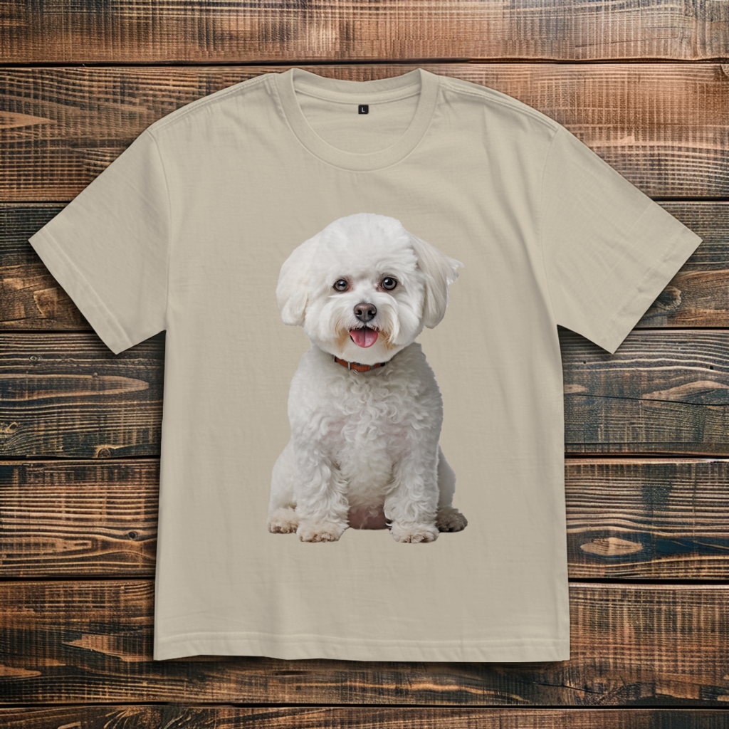 Oversize T-Shirt mit Motiv: Bichon-Frise