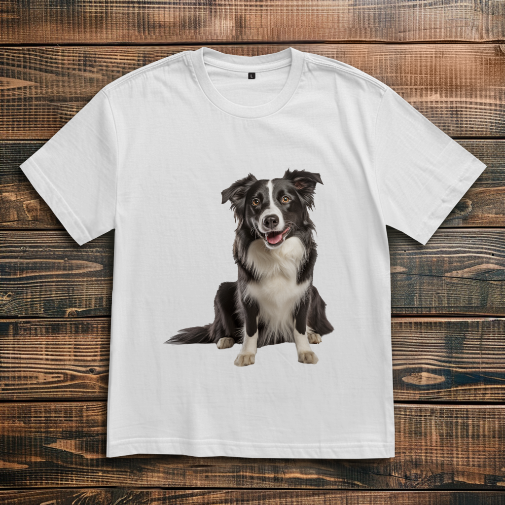 Oversize T-Shirt mit Motiv: Border-Collie
