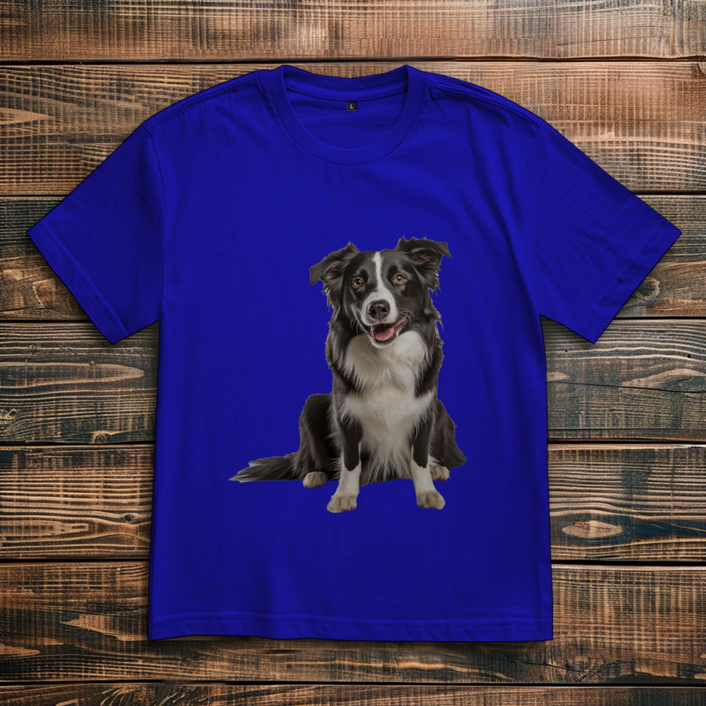 Oversize T-Shirt mit Motiv: Border-Collie