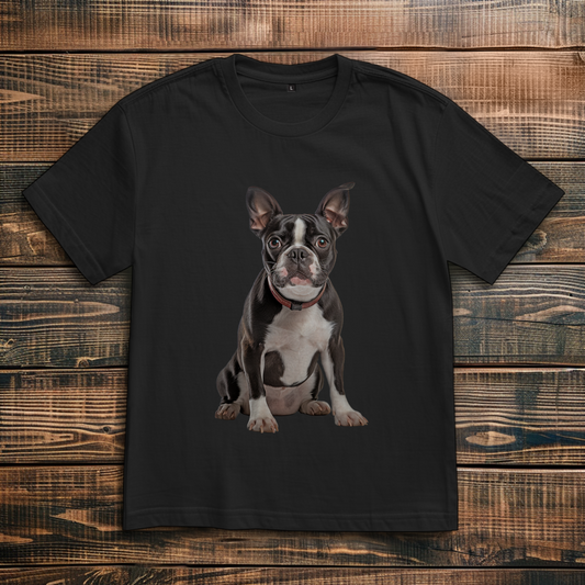 Oversize T-Shirtmit Motiv:  Boston-Terrier