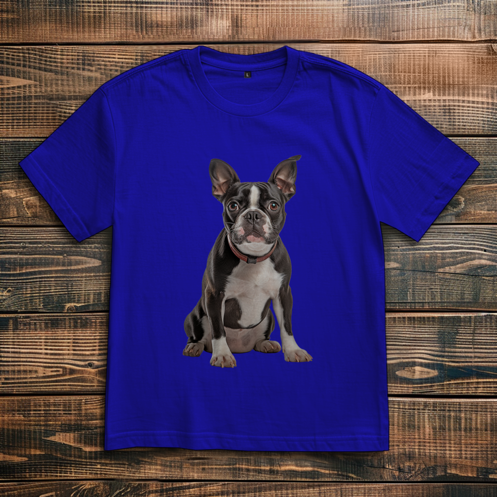 Oversize T-Shirtmit Motiv:  Boston-Terrier