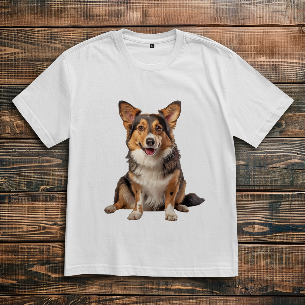 Oversize T-Shirt mit Motiv: Cardigan-Welsh-Corgi