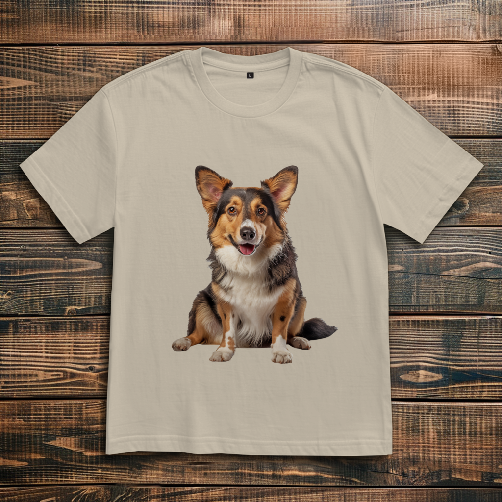 Oversize T-Shirt mit Motiv: Cardigan-Welsh-Corgi