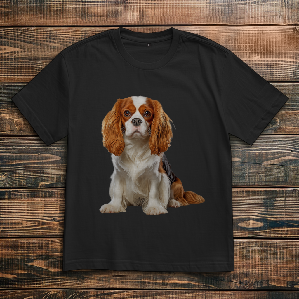 Oversize T-Shirt mit Motiv: Cavalier-King-Charles-Spaniel