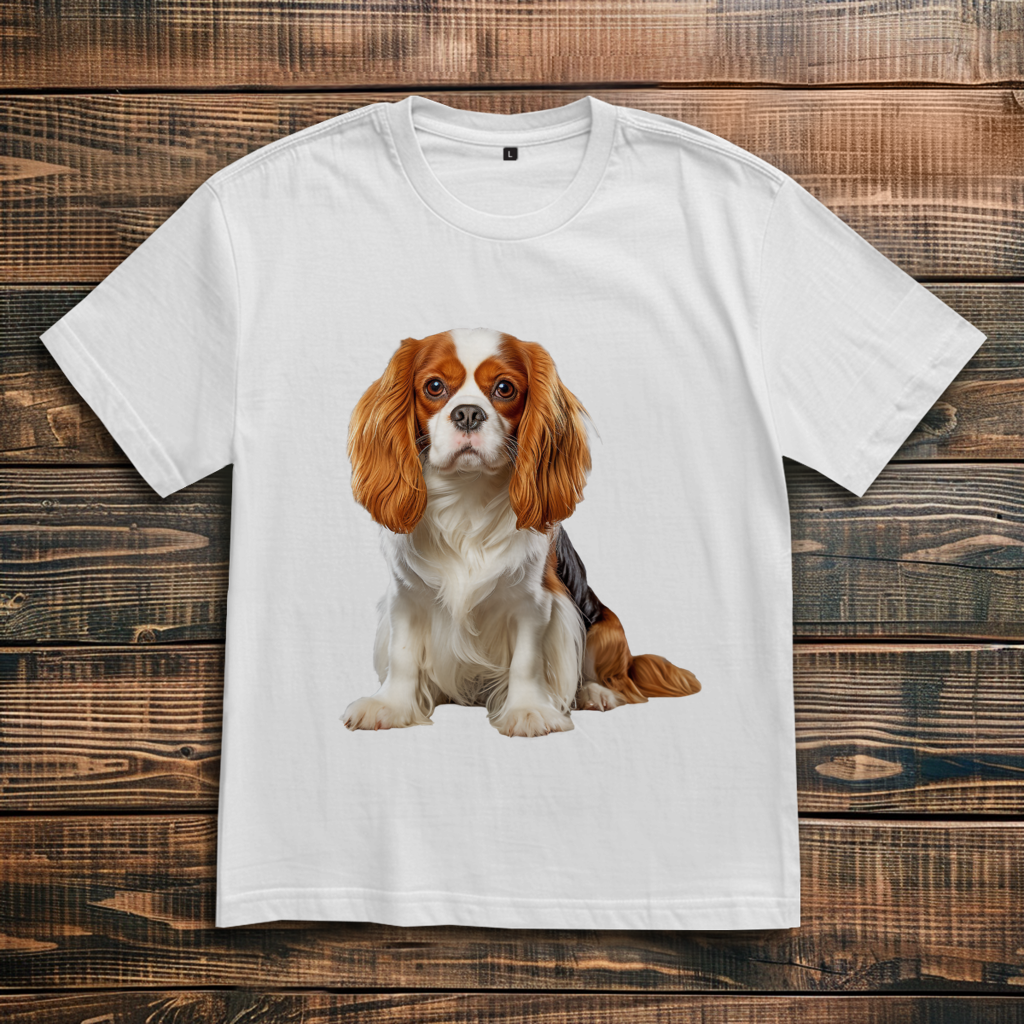 Oversize T-Shirt mit Motiv: Cavalier-King-Charles-Spaniel