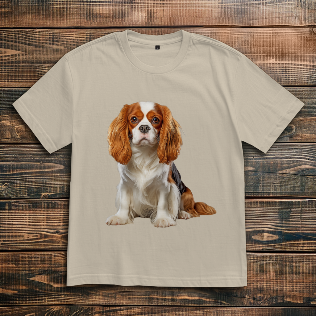 Oversize T-Shirt mit Motiv: Cavalier-King-Charles-Spaniel