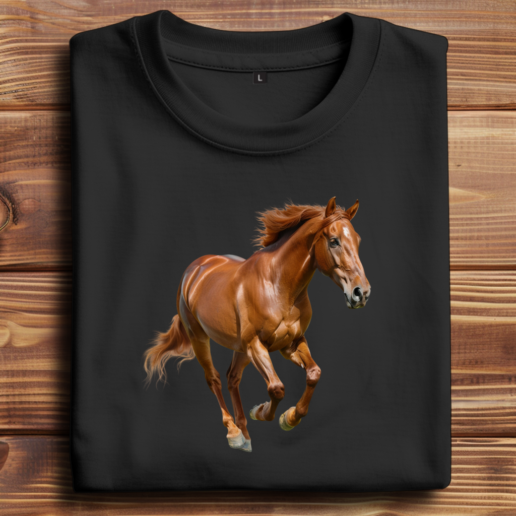 Oversize T-Shirt mit Motiv: Pferd-16