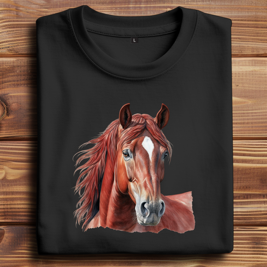 Oversize T-Shirt mit Motiv: Pferd-23