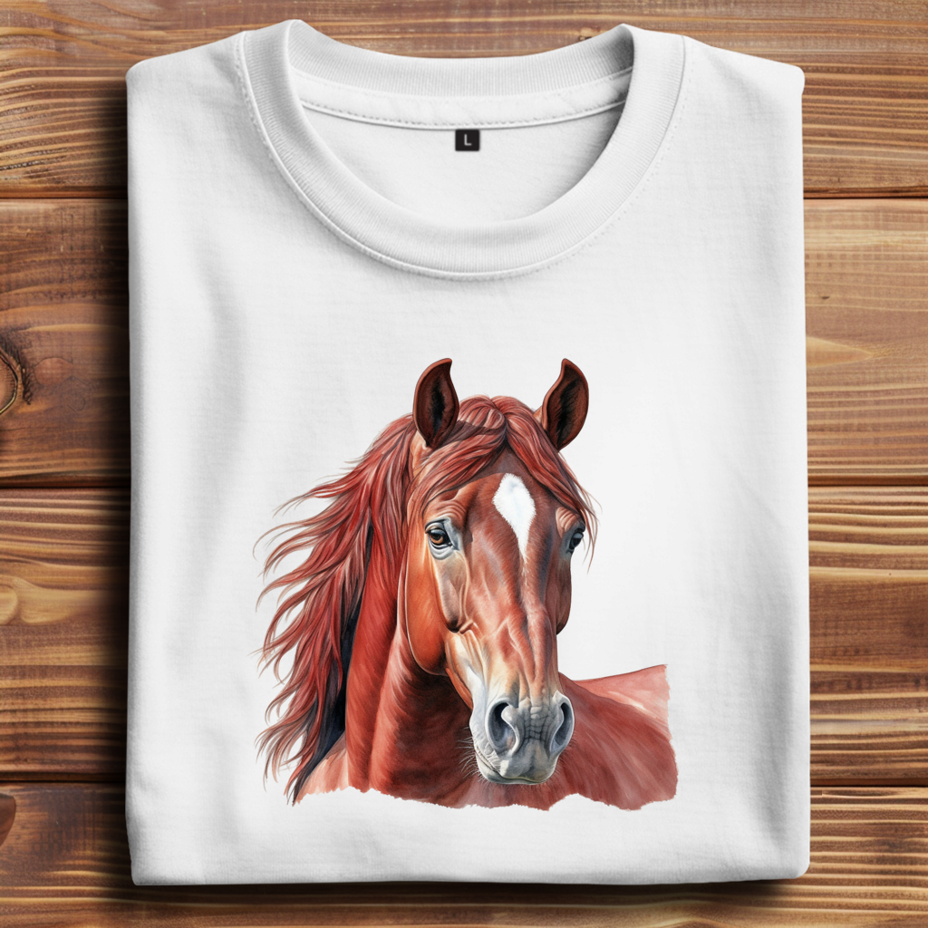 Oversize T-Shirt mit Motiv: Pferd-23
