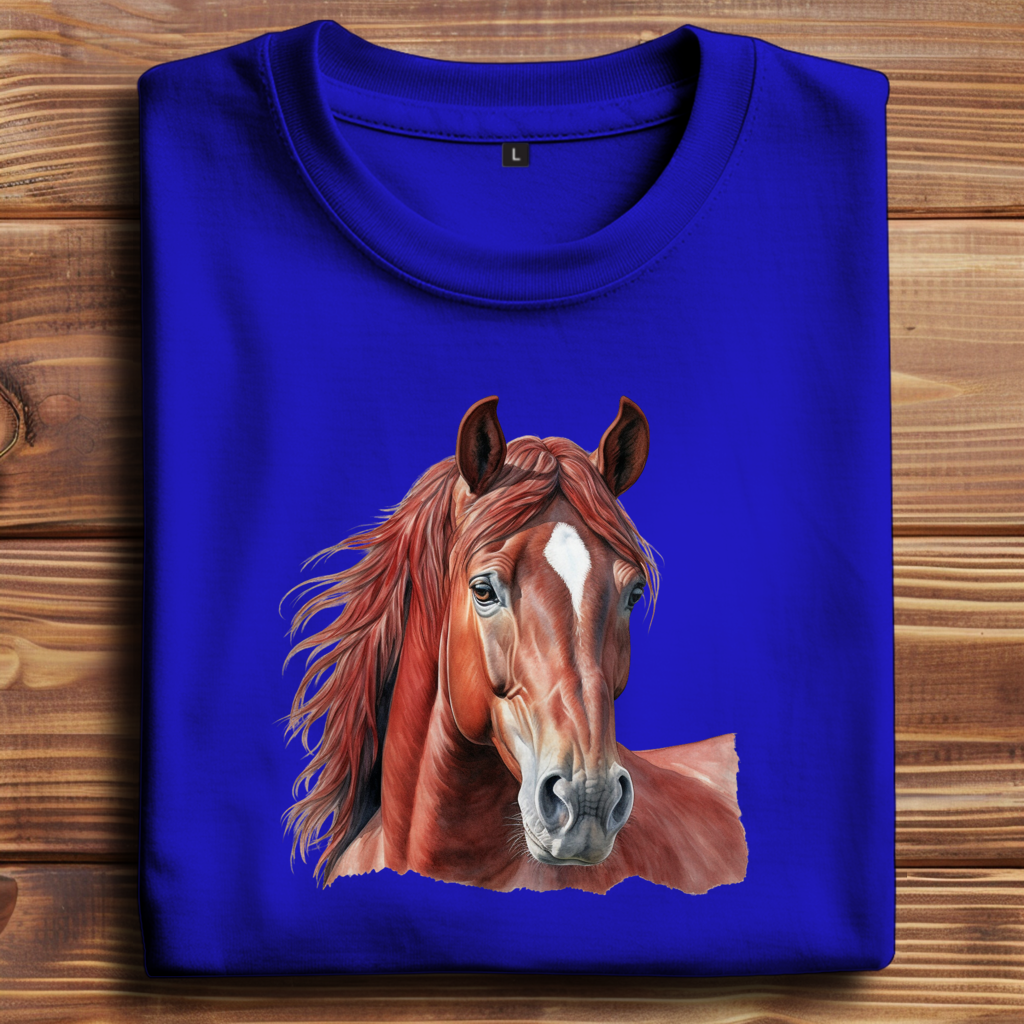 Oversize T-Shirt mit Motiv: Pferd-23