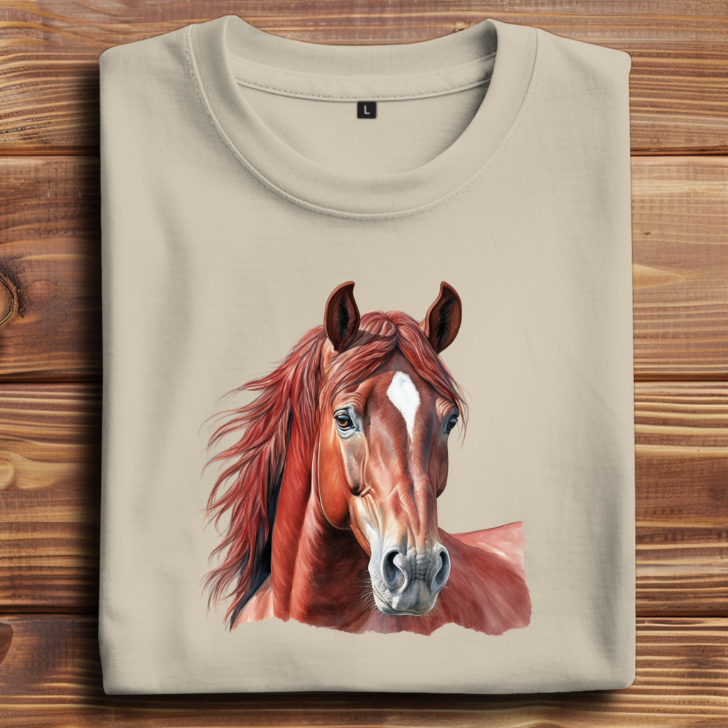 Oversize T-Shirt mit Motiv: Pferd-23