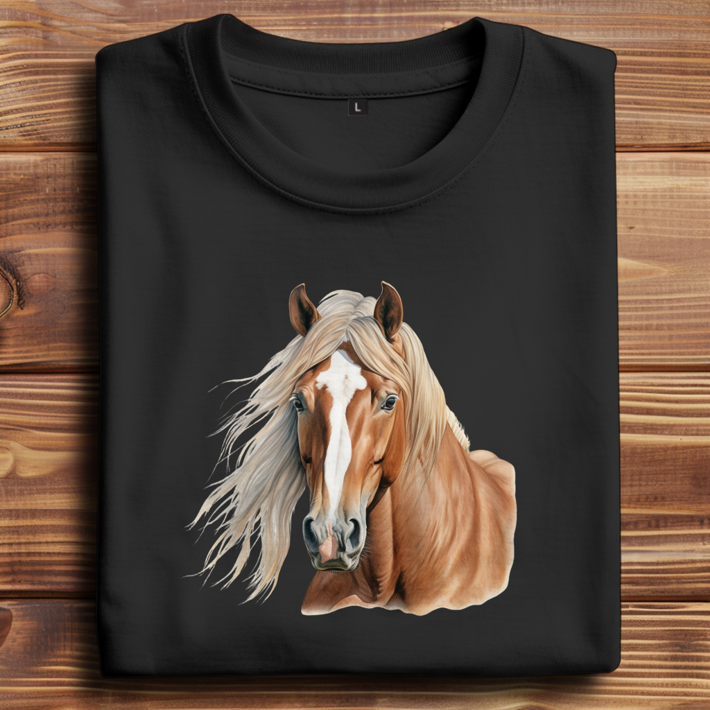 Oversize T-Shirt mit Motiv: Pferd-24