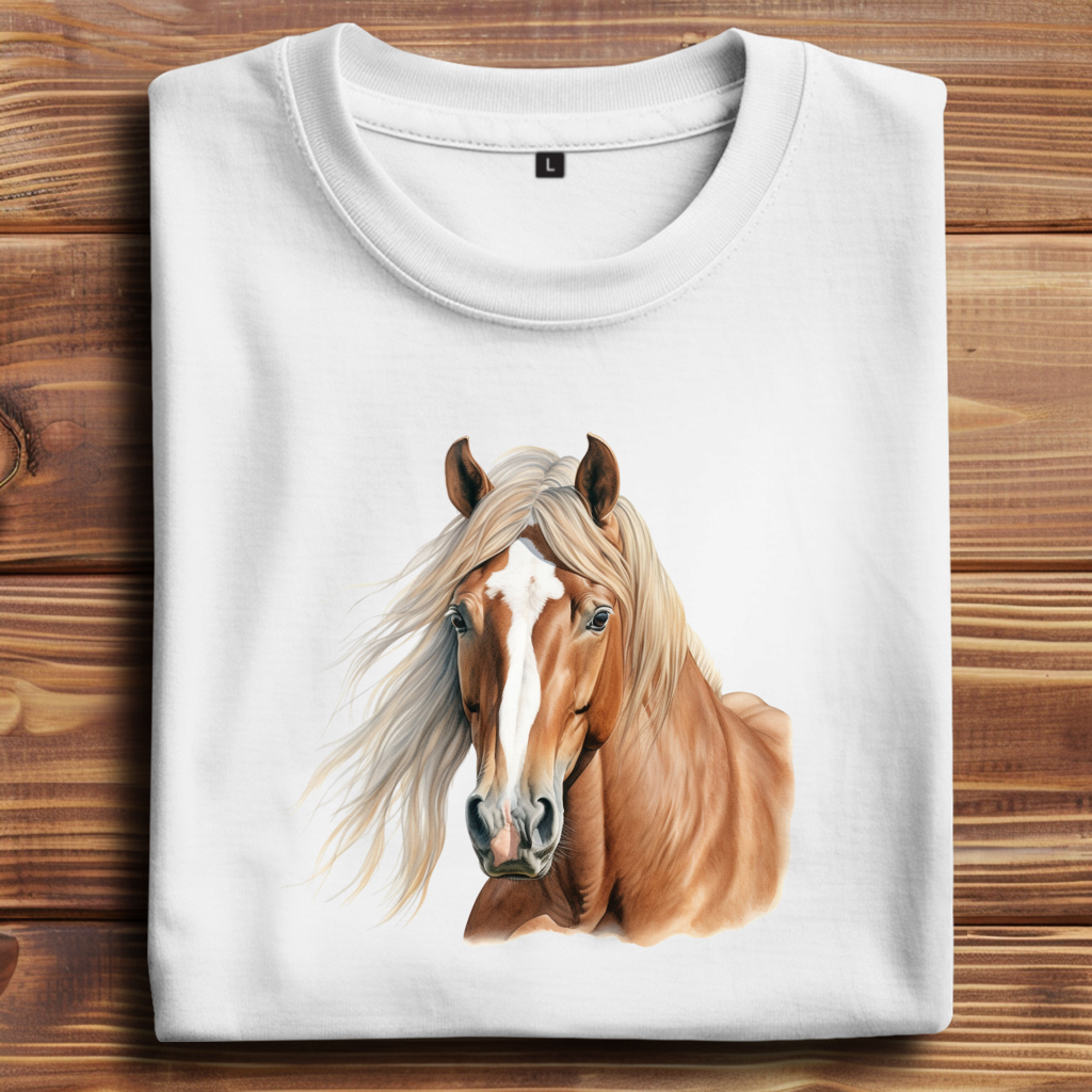 Oversize T-Shirt mit Motiv: Pferd-24