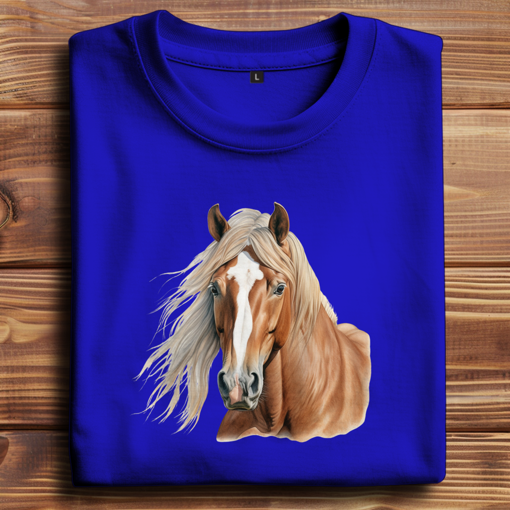 Oversize T-Shirt mit Motiv: Pferd-24