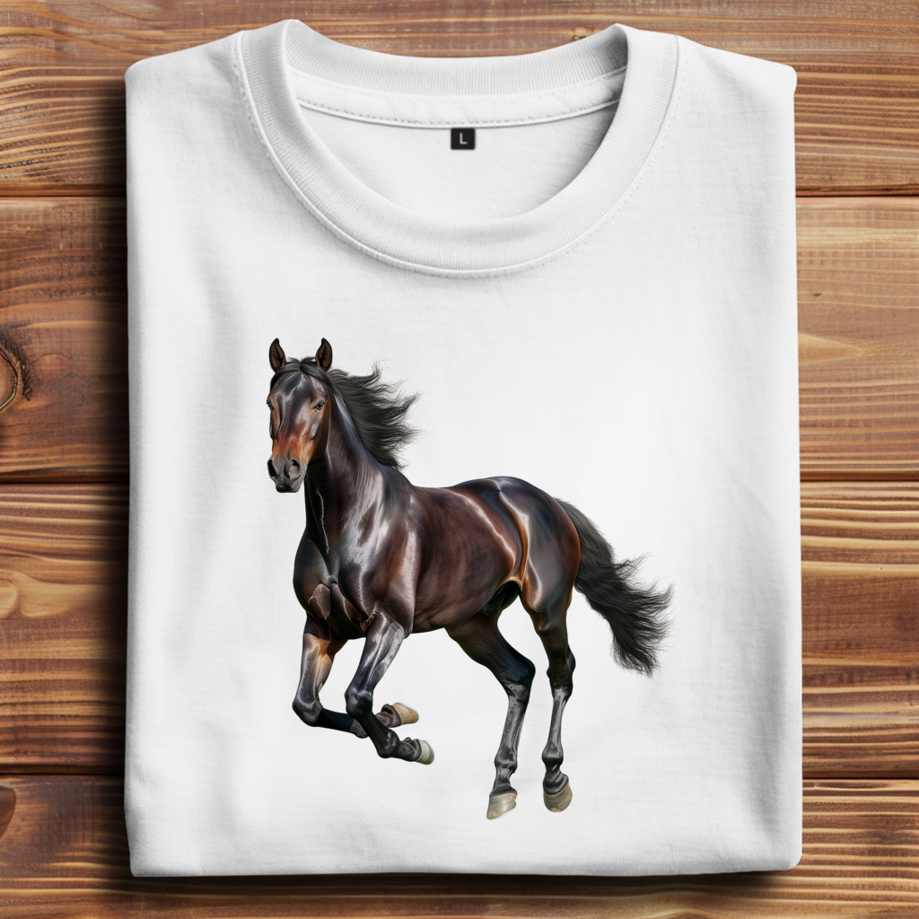 Oversize T-Shirt mit Motiv: Pferd-25