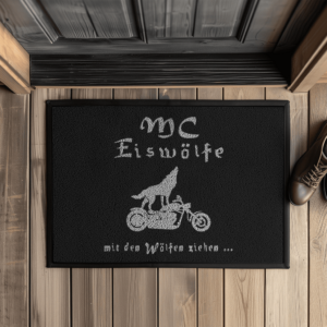Fußmatte „MC Eiswölfe Merzig – Mit den Wölfen ziehen“ – Willkommen im Rudel