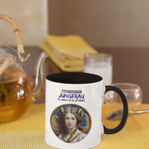 Keramiktasse zweifarbig – Sternzeichen Jungfrau