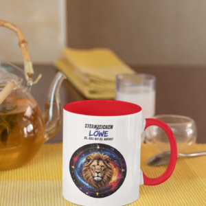 Keramiktasse zweifarbig – Sternzeichen Löwe