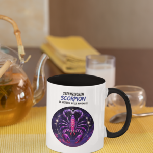 Keramiktasse zweifarbig – Sternzeichen Skorpion