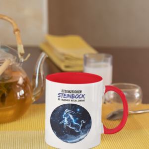Keramiktasse zweifarbig – Sternzeichen Steinbock