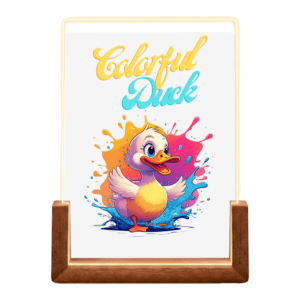 Beleuchteter Bilderrahmen Ente mit Motiv: Colorful Duck